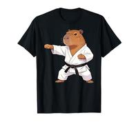 Funny Capybara Doing Karate Samurai Ninja Capybara T-Shirt