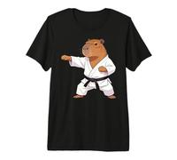 Funny Capybara Doing Karate Samurai Ninja Capybara T-Shirt Haut de Gamme