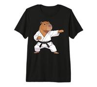 Funny Capybara Doing Karate Samurai Ninja Capybara T-Shirt Haut de Gamme