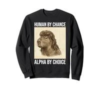 Funny Capybara Mullet Meme Human by Chance Alpha by Choice Sweatshirt