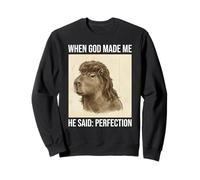 Funny Capybara Mullet Meme When God Made Me Sweatshirt