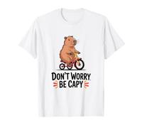 Funny Capybara Riding a Tricycle Don't Worry Be Capy T-Shirt
