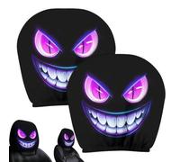 Funny Car Headrest Cover - Printed Halloween Prank Decor, Universal Seat Pr