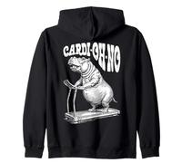 Funny Cardio Gym Hippo Cardi-Oh-No Hippopotame Tapis de course Sweat à Capuche