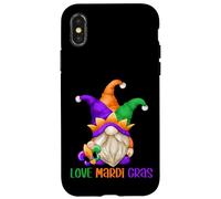 Funny Carnival GNOME with Fool Cap for Girls Love Mardi Gras Coque pour iPhone X/XS