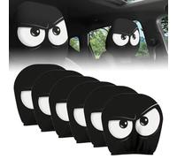 Funny Cartoon Car Headrest Covers - 2PCS Universal Fit, Halloween Car Seat Covers, Big Eyes Head Rest Cover for Cars, 26x28cm, Holiday Decor (#C,3Pairs)