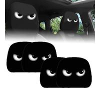 Funny Cartoon Car Headrest Covers - 2PCS Universal Fit, Halloween Car Seat Covers, Big Eyes Head Rest Cover for Cars, 26x28cm, Holiday Decor (#D,2Pairs)