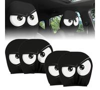 Funny Cartoon Car Headrest Covers - 2PCS Universal Fit, Halloween Car Seat Covers, Big Eyes Head Rest Cover for Cars, 26x28cm, Holiday Decor (#C,2Pairs)