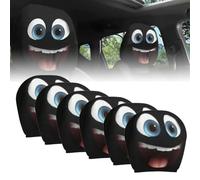 Funny Cartoon Car Headrest Covers - 2PCS Universal Fit, Halloween Car Seat Covers, Big Eyes Head Rest Cover for Cars, 26x28cm, Holiday Decor (#B,3Pairs)