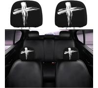 Funny Cartoon Car Headrest Covers, Big Eyes Head Rest Cover for Cars Universal Fit, Spooky Car Headrest Protector, Cheerful Face Cute Auto Front Seat Protector Decor for Halloween Christmas (16,4pcs)