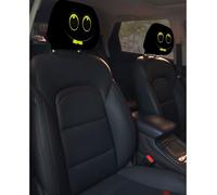 Funny Cartoon Car Headrest Covers, Big Eyes Head Rest Cover for Cars Universal Fit, Spooky Car Headrest Protector, Cheerful Face Cute Auto Front Seat Protector Decor for Halloween Christmas (23,6pcs)