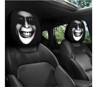 Funny Cartoon Car Headrest Covers, Big Eyes Head Rest Cover for Cars Universal Fit, Spooky Car Headrest Protector, Cheerful Face Cute Auto Front Seat Protector Decor for Halloween Christmas (13,4pcs)