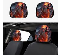 Funny Cartoon Car Headrest Covers, Big Eyes Head Rest Cover for Cars Universal Fit, Spooky Car Headrest Protector, Cheerful Face Cute Auto Front Seat Protector Decor for Halloween Christmas (8,4pcs)