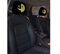 Funny Cartoon Car Headrest Covers, Big Eyes Head Rest Cover for Cars Universal Fit, Spooky Car Headrest Protector, Cheerful Face Cute Auto Front Seat Protector Decor for Halloween Christmas (24,2pcs)