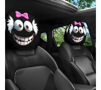 Funny Cartoon Car Headrest Covers, Funny Cat Car Headrest Covers, 2/4/6 Pack, 11 x 10 Inches, Double-Sided Printing, Breathable Fabric, for Road Trips, Parties, and Parades (Style-C,4PCS)