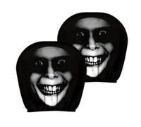 Funny Cartoon Eyes Car Headrest Covers, 2PCS Elastic Headrest Protector for Auto Front Seat, Double-Sided Printing Design, Universal Fit Washable Head Rest Cover for Halloween & Christmas Decoration