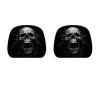 Funny Cartoon Eyes Car Headrest Covers, 2PCS Elastic Headrest Protector for Auto Front Seat, Double-Sided Printing Design, Universal Fit Washable Head Rest Cover for Halloween & Christmas Decoration