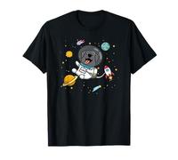 Funny Cartoon Kawaii Kids Boys Girls Space Black Lab Lover T-Shirt