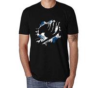 Funny Cartoon Tee Fairy Tail Lucy Natsu Manga Anime Fairy Tail Fairytale Logo Men's T-Shirt Black XL