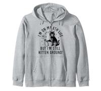 Funny Cat 8th Life Still Kitten Around Clever Cat Sarcastic Sweat à Capuche