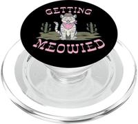 Funny Cat Bachelorette Getting Meowied Bridal Party Bride PopSockets PopGrip pour MagSafe