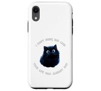 Funny Cat Black Kitty is Hitting You with The Truth Coque pour iPhone XR