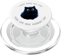 Funny Cat Black Kitty is Hitting You with The Truth PopSockets PopGrip pour MagSafe