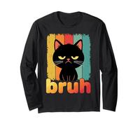 Funny Cat Bruh for Boys Girls Men Women Cat Meme Manche Longue