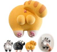 Funny Cat Butt Light Switch Cover, 3D Double Rocker Decor Wall Plate，A1