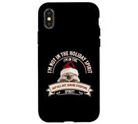Funny Cat Christmas Sarcastic Humor Not in Holiday Spirit Coque pour iPhone X/XS