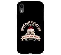 Funny Cat Christmas Sarcastic Humor Not in Holiday Spirit Coque pour iPhone XR