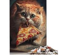 'Funny Cat Eating Pizza Puzzle 1000 Pièces Educa Jouet en Bois Divertissement Créatif Décoration Intérieure Jeu Éducatif Challenge Toy Adultes & Enfants des 14 Ans 1000pcs (75x50cm)