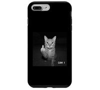 Funny Cat Flipping Off Middle Finger on Security Camera Coque pour iPhone 7 Plus/8 Plus