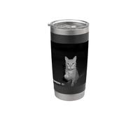 Funny Cat Flipping Off Middle Finger On Security Camera Gobelet isotherme en acier inoxydable double paroi