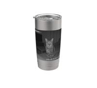 Funny Cat Flipping Off Middle Finger On Security Camera Gobelet isotherme en acier inoxydable double paroi