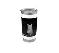 Funny Cat Flipping Off Middle Finger On Security Camera Gobelet isotherme en acier inoxydable double paroi