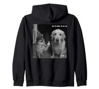 Funny Cat Flipping Off Middle Finger on Security Camera Sweat à Capuche