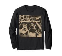 Funny Cat Gang Meme Street Sarcastique Vintage Manche Longue