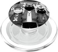 Funny Cat Gangsters Noir & Blanc Urban New YorkStreets PopSockets PopGrip pour MagSafe