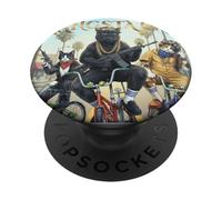 Funny Cat Gen Z Retro Hip Hop Meme PopSockets PopGrip Adhésif