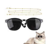 Funny Cat Glasses with Chain, Cute Pet Cosplay Eyewear Cats & Small Dogs, Stylish Dress-Up Accessory for Halloween, Christmas, Parties, Travel & Photoshoots