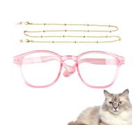 Funny Cat Glasses with Chain, Cute Pet Cosplay Eyewear Cats & Small Dogs, Stylish Dress-Up Accessory for Halloween, Christmas, Parties, Travel & Photoshoots
