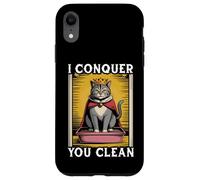 Funny Cat I Conquer You Clean Bac à litière pour chat Coque pour iPhone XR