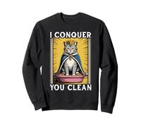 Funny Cat I Conquer You Clean Bac à litière pour chat Sweatshirt