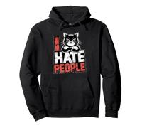 Funny Cat I Hate People Graphique Sarcastique Humour Amoureux des Chats Sweat à Capuche