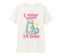 Funny Cat I Know What Im Doing Sarcastic Meme Cat Lover T-Shirt Haut de Gamme