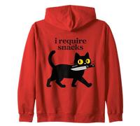 Funny Cat I Require Snacks Graphique Noir Homme Femme Sweat à Capuche