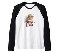 Funny Cat in Cupid Costume, Saint Valentine's Cat Selfie Manche Raglan