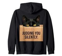 Funny Cat Judging You Silently for Cat Lover Cat Mom Cat Dad Sweat à Capuche