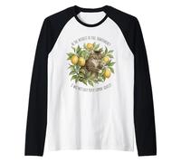 Funny Cat Lemon Pun Tabby Citrus Humour Manche Raglan